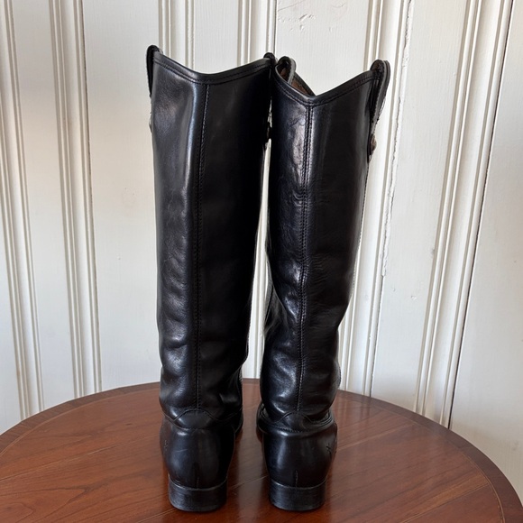 Frye Melissa Black Leather Riding Boots Size 7 - Picture 3 of 11